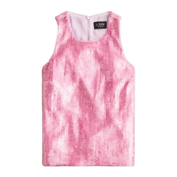 J. Crew Collection Pink Sequin Shell Blouse Lined size Large - Picture 3 of 10